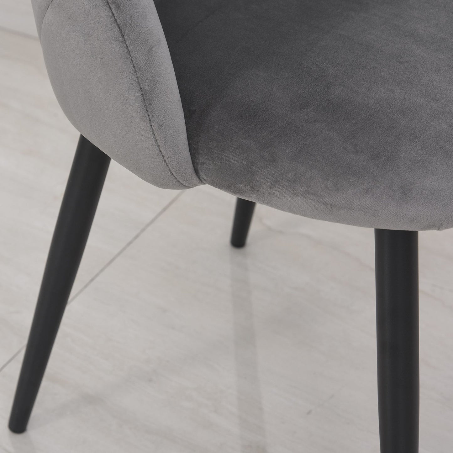 Nancy's Yaha Creek Eetkamerstoelen - Set van 2 - Grijs - Fluweel