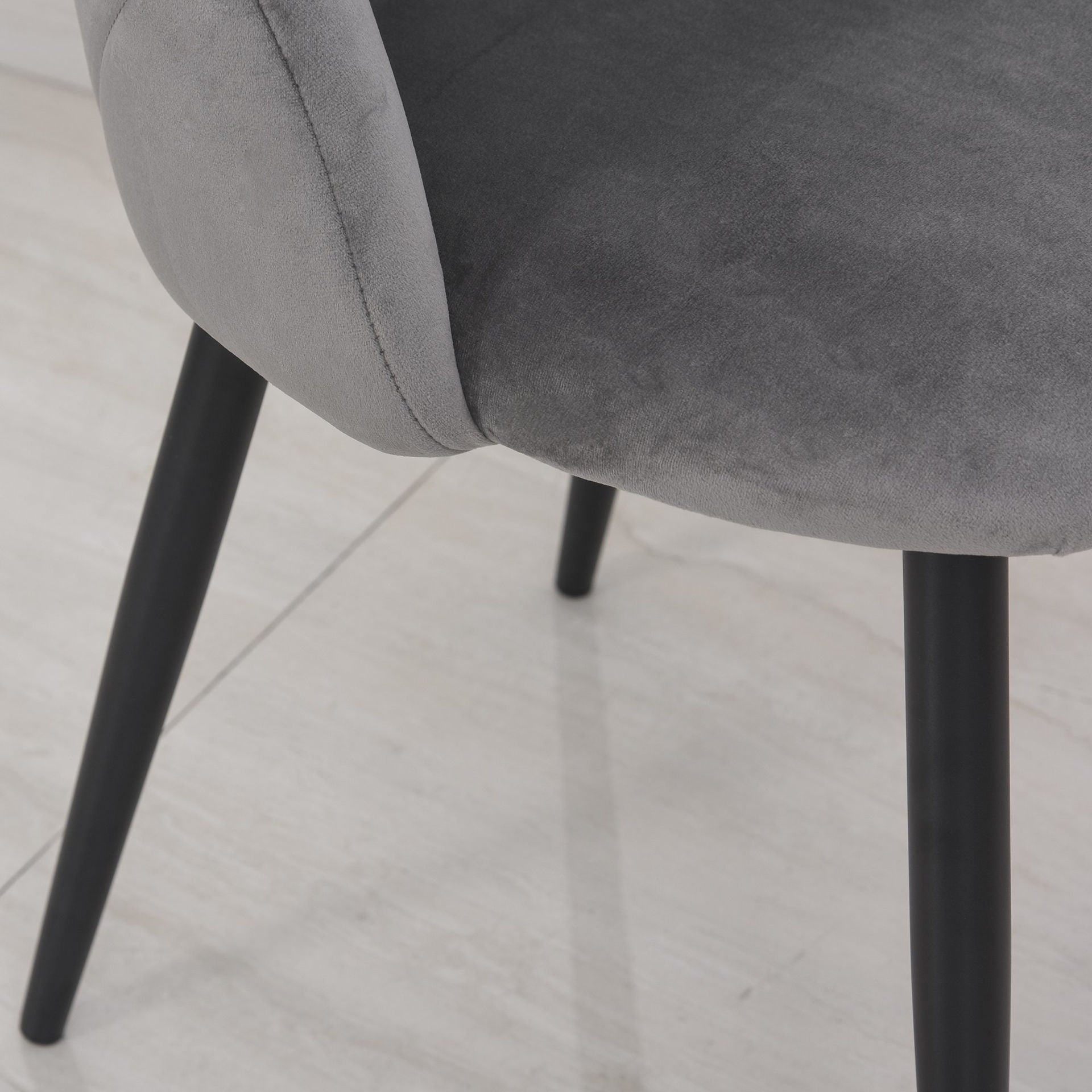 Nancy's Yaha Creek Eetkamerstoelen - Set van 2 - Grijs - Fluweel