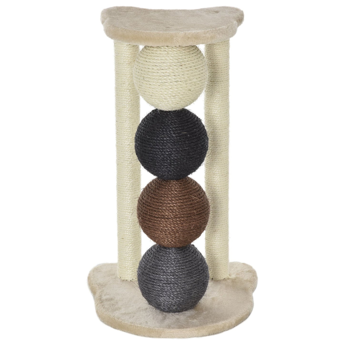 Nancy's Douze Krabpaal - Kattenpaal - Kattenkrabpaal met platform - Beige - ± 40 x 40 x 65 cm