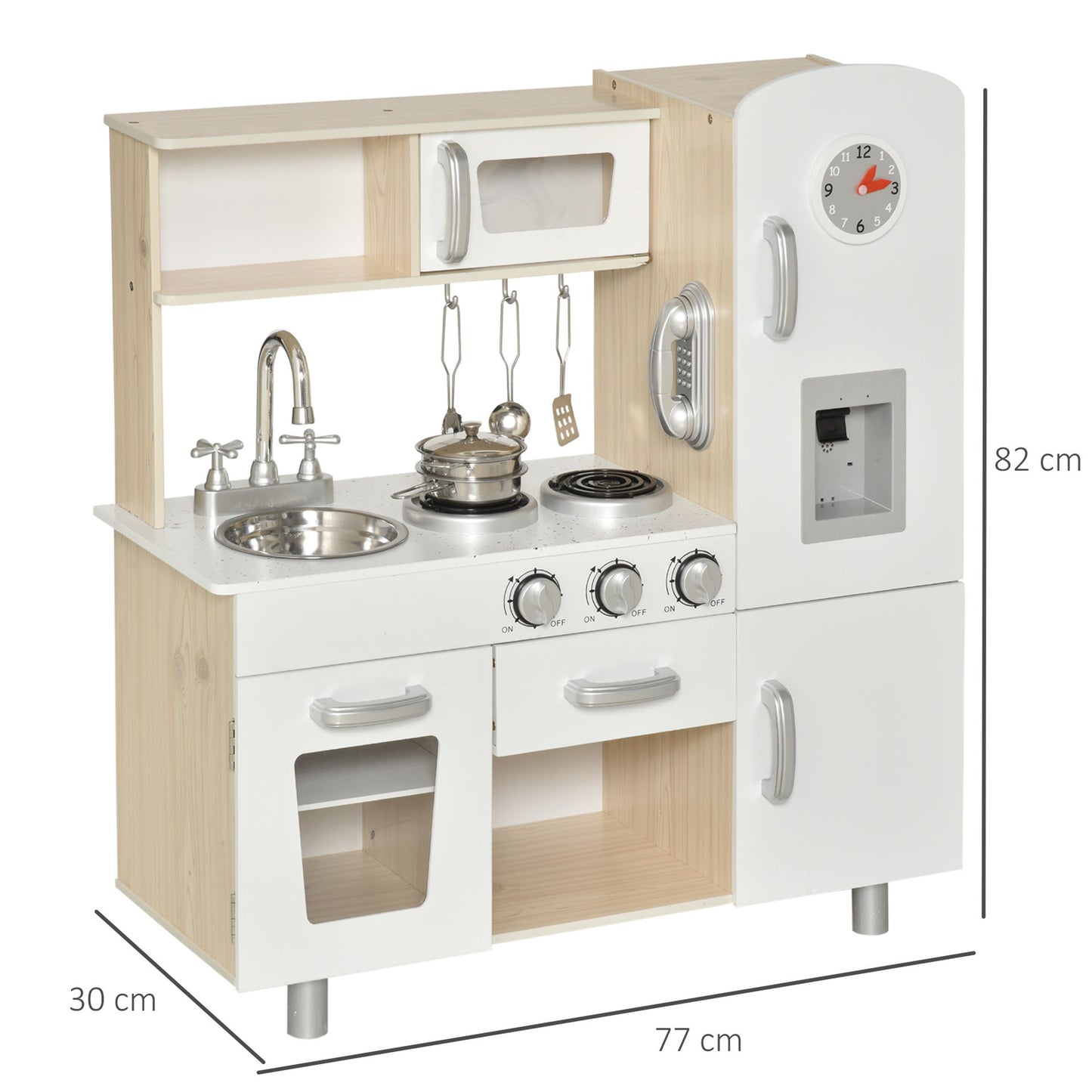 Nancy's Hellgate Kinderkeuken Met Veel Accessoires - Wit - Grenen, Mdf - 30,31 cm x 11,81 cm x 32,28 cm