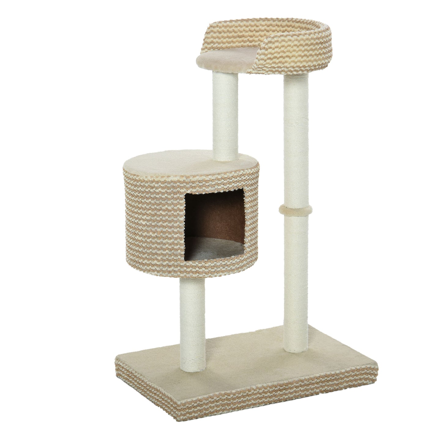 Nancy's Kitty Krabpaal - Klimboom - Kattenhuis - Pluche - Beige - ± 60 x 40 x 95 cm