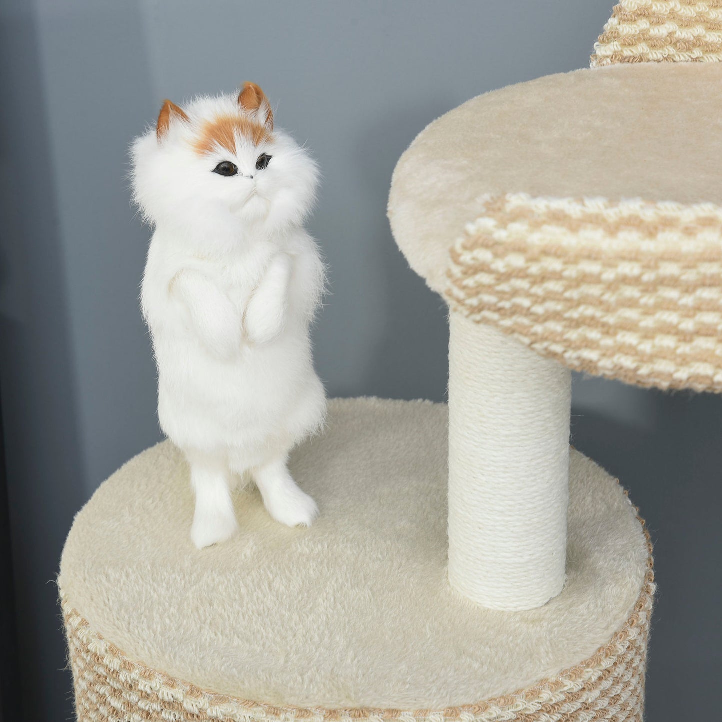 Nancy's Kitty Krabpaal - Klimboom - Kattenhuis - Pluche - Beige - ± 60 x 40 x 95 cm