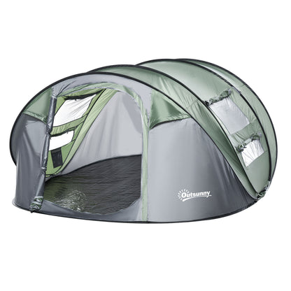 Tente de camping Nancy's The Dump - Tente de camping - 4 à 5 personnes - Vert - ± 265 x 220 x 125 cm