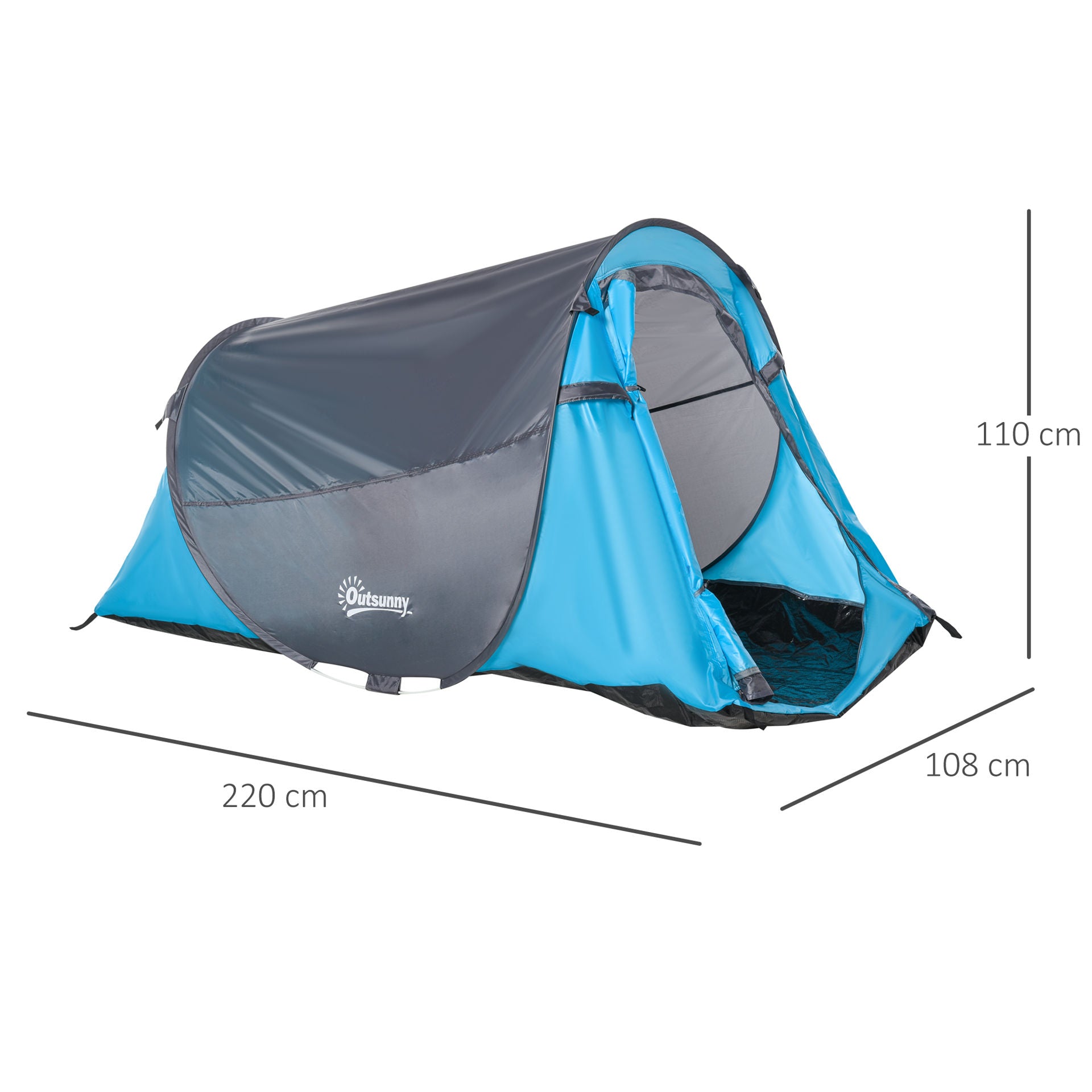 Tente de camping Nancy's Trio Camp - Tente de plage - Bleu - ± 220 x 110 x 110 cm