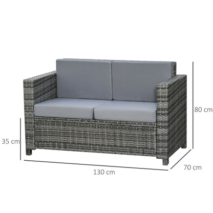 Nancy's Deep Creek Loungebank - Tuinbank - 2-Zitsbank Voor Buiten - Rotan - Grijs