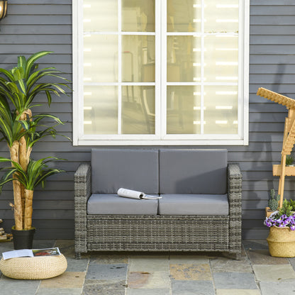 Nancy's Deep Creek Loungebank - Tuinbank - 2-Zitsbank Voor Buiten - Rotan - Grijs