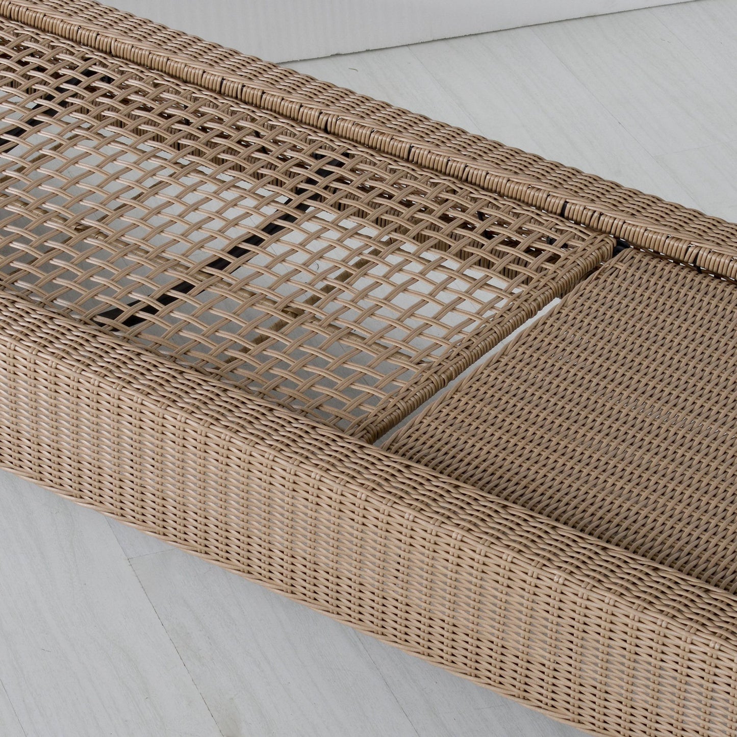 Nancy's Eldorado Rotan Ligstoel - Beige, Crème - Staal, Rotan, Polyester - 28,34 cm x 77,95 cm x 11,81 cm