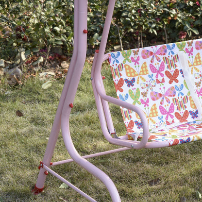 Nancy's Machaca Kinderschommel speeltuin - Roze - Metaal, Polyester - 43,3 cm x 27,55 cm x 43,3 cm