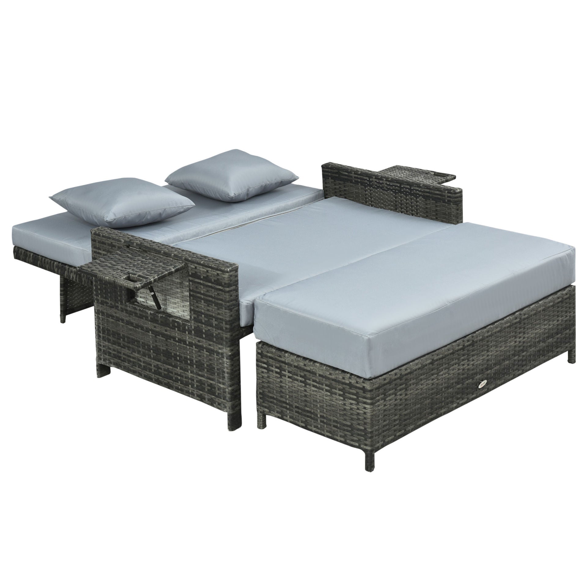 Nancy's Tarpum Cay Lounge Sofa 2-Zits met verstelbare functie, uitschuifbare voetsteun met opbergruimte, zitkussen