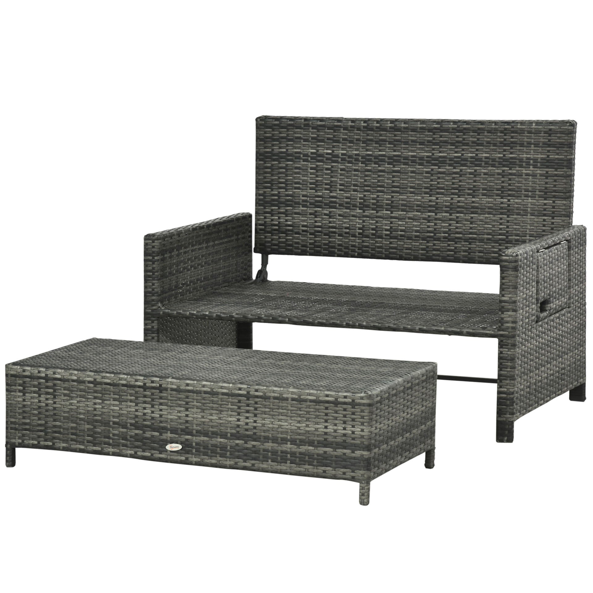 Nancy's Tarpum Cay Lounge Sofa 2-Zits met verstelbare functie, uitschuifbare voetsteun met opbergruimte, zitkussen