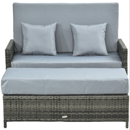 Nancy's Tarpum Cay Lounge Sofa 2-Zits met verstelbare functie, uitschuifbare voetsteun met opbergruimte, zitkussen