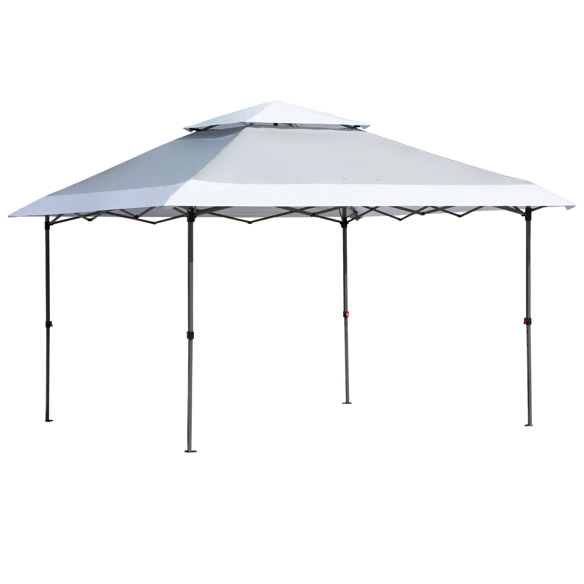 Nancy's Cove Point Folding Pavilion Pop-up Tent - Gray, White - Steel, Oxford Fabric - 1.37 cm x 1.37 cm x 1.05 cm