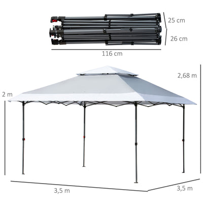 Tente pop-up pliante Nancy’s Cove Point Pavilion - Gris, Blanc - Acier, Tissu Oxford - 1,37 cm x 1,37 cm x 1,05 cm