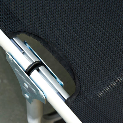 Nancy's Deep Bay Tuinstoel - Ligstoel - Ligbed - Zwart - Aluminium