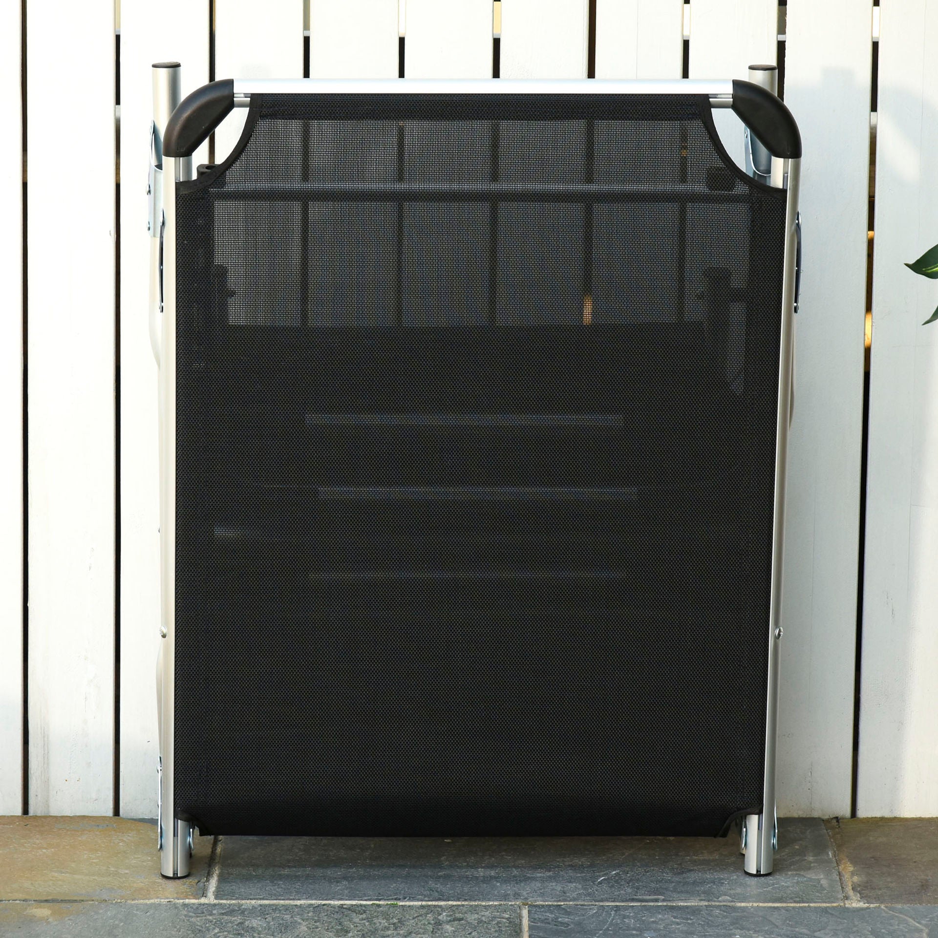 Nancy's Deep Bay Tuinstoel - Ligstoel - Ligbed - Zwart - Aluminium