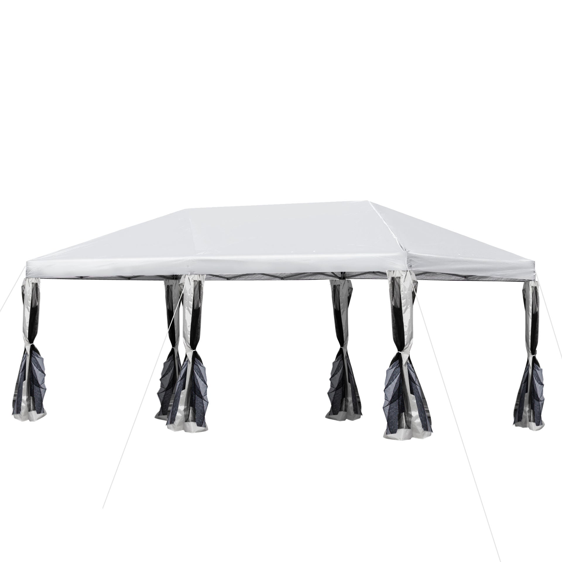 Nancy's Hen Island Vouwbaar tuinprieel - pop-up - paviljoen - partytent met tas- crème wit ± 600 x 300 cm