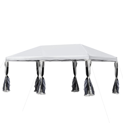 Nancy's Hen Island Vouwbaar tuinprieel - pop-up - paviljoen - partytent met tas- crème wit ± 600 x 300 cm