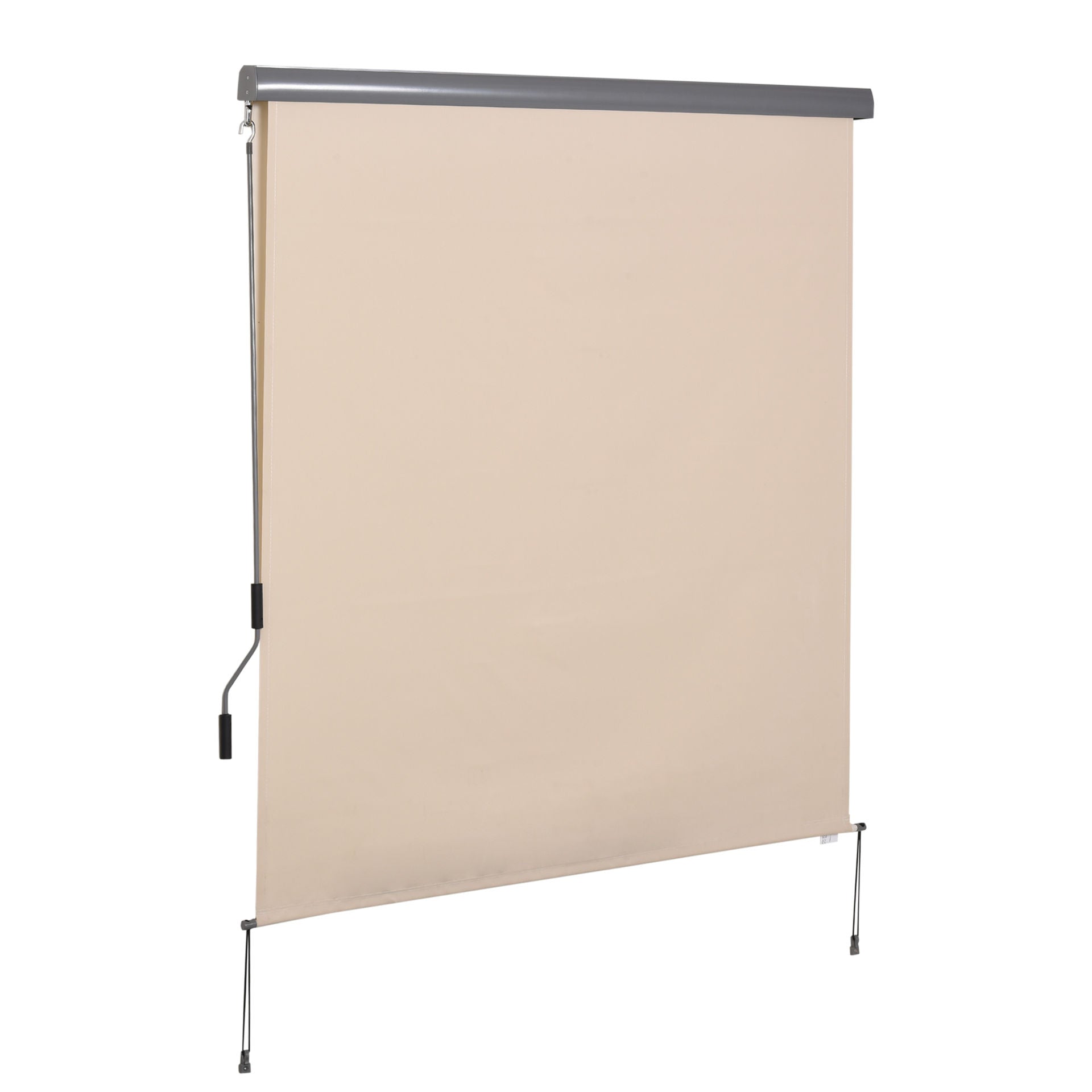 Nancy's Hill View Vertical Awning Aluminum with Hand Crank - White - Aluminum, Polyester - cm x 62.99 cm x 98.42 cm