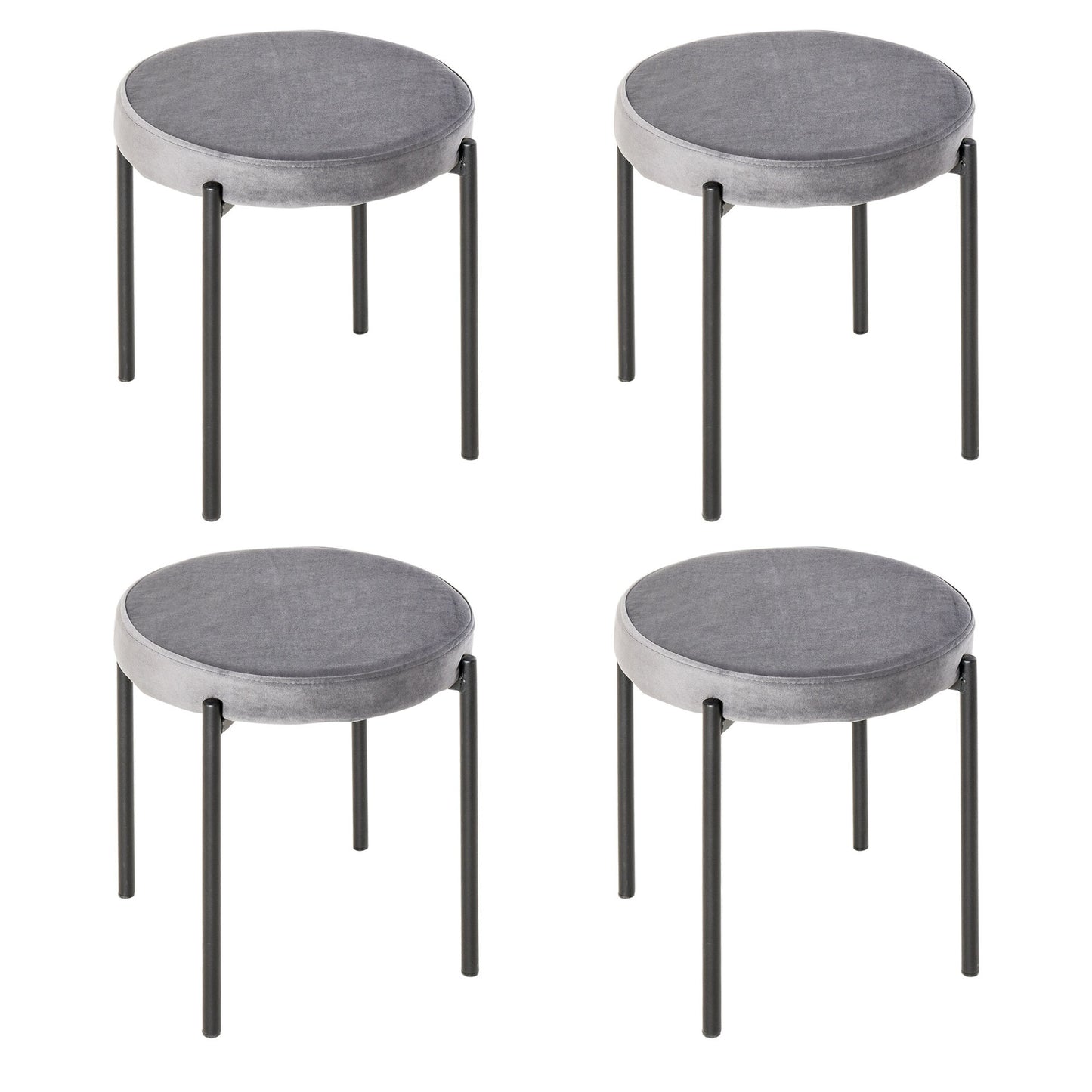 Nancy's Nelson Bay Set Of 4 Dining Room - Grijs - Polyester, Staal - 16,33 cm x 16,33 cm x 18,11 cm