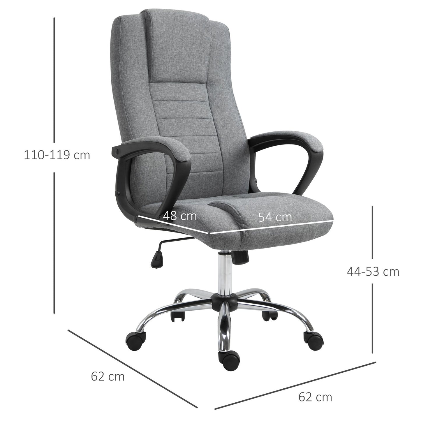 Nancy's Turtle Bay Bureaustoel - Ergonomisch - Verstelbare Hoogte - Draaibaar - Grijs