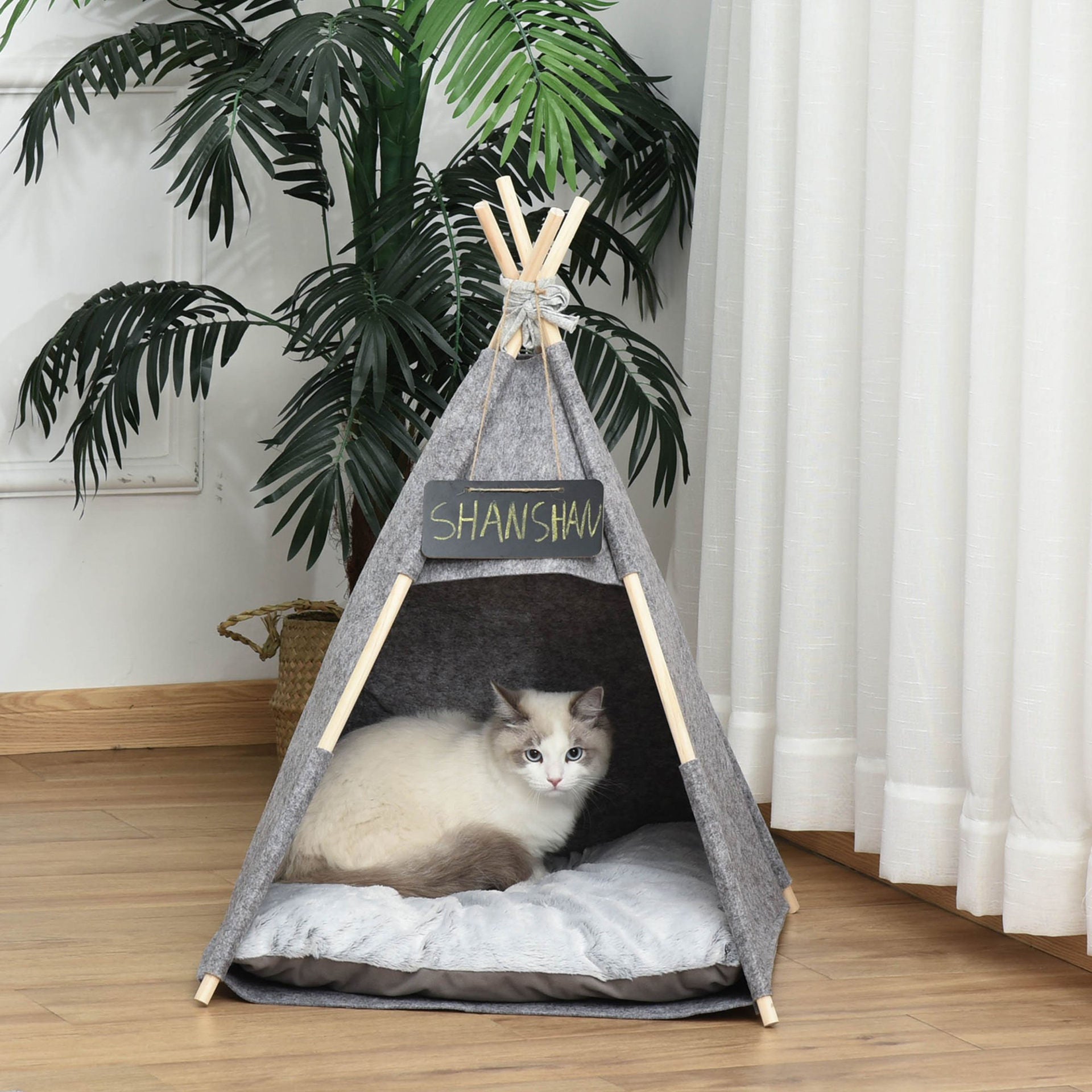Nancy's Dowling Pet tent cat house dog tent cat bed cat tent with soft cushion plush felt