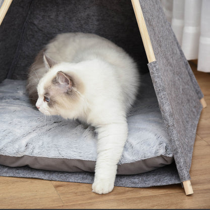 Nancy's Dowling Huisdierentent kattenhuis hondentent kattenbed kattentent met zacht kussen pluche vilt