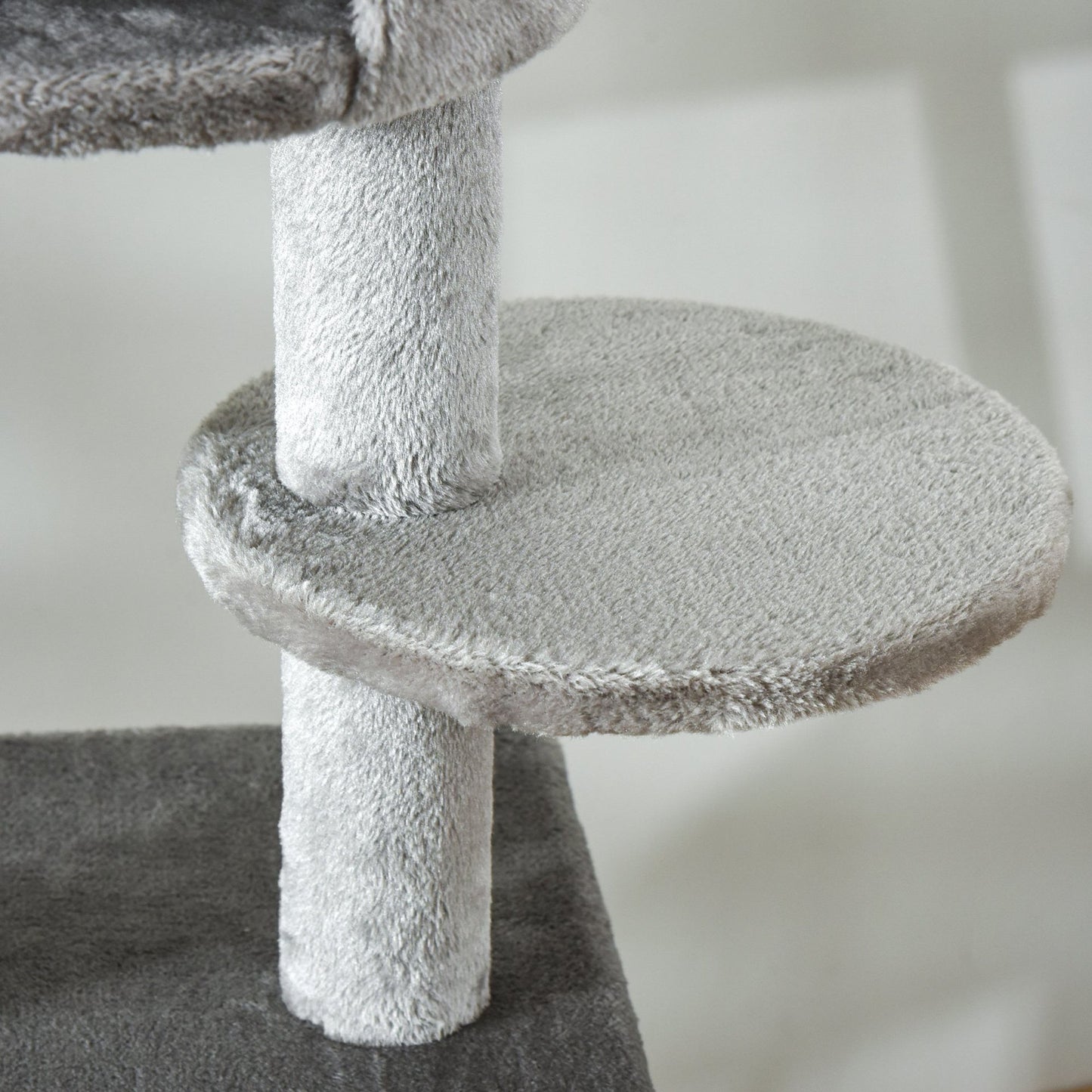 Nancy's Leduc Verstelbare Katten klimboom - Lichtgrijs - Spaanplaat, Sisal, Pluche - 23,62 cm x 15,74 cm x 88,58 cm