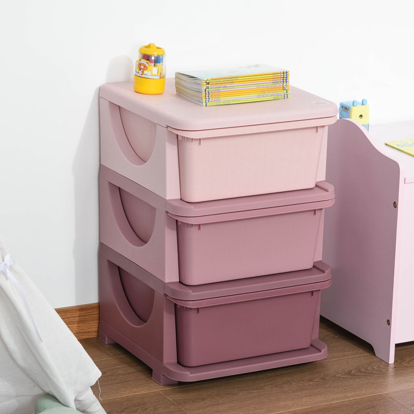 Nancy's Morley Ladekast - Lade Organizer - Speelgoed Organizer - Roze - ± 35 x 35 x 55 cm