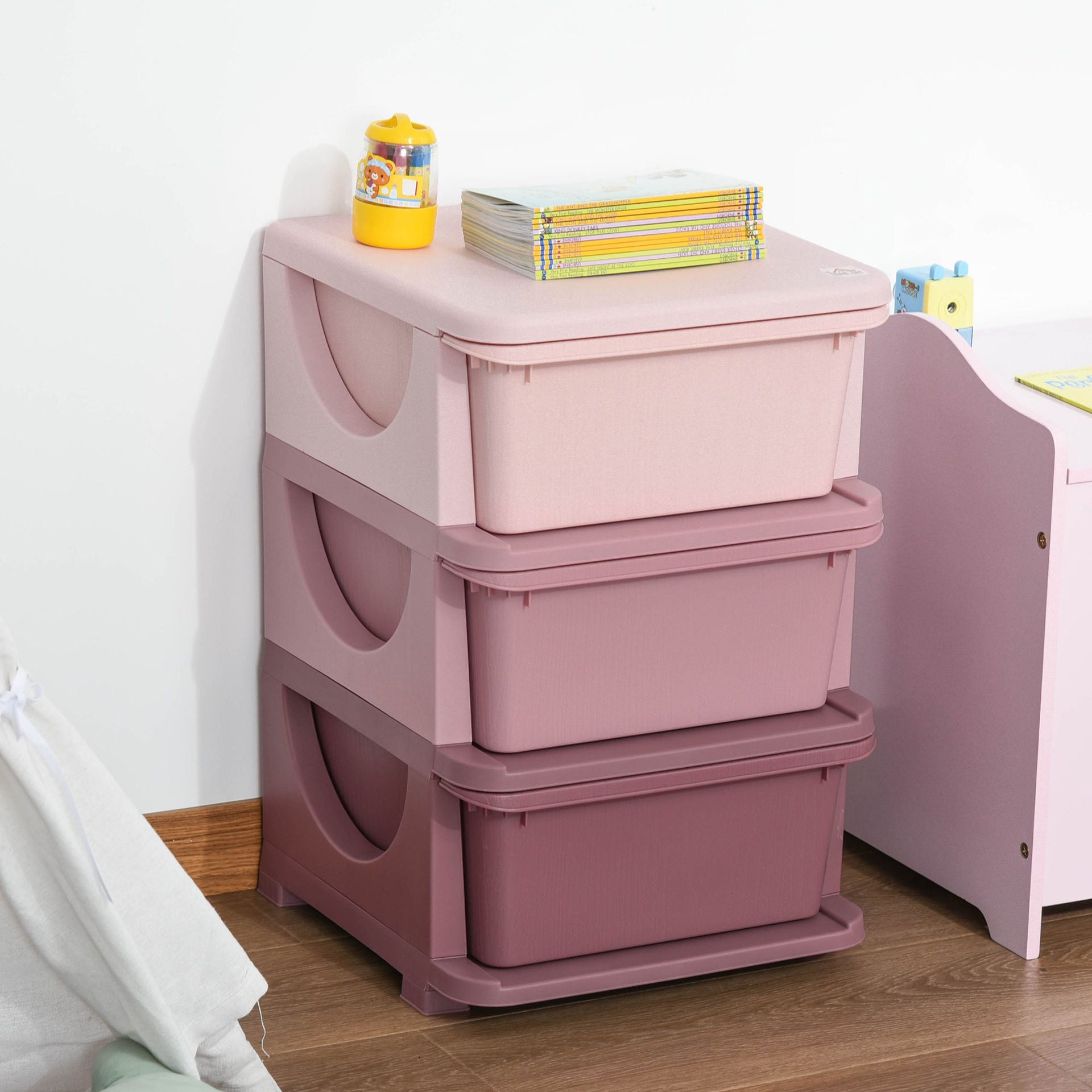Nancy's Morley Ladekast - Lade Organizer - Speelgoed Organizer - Roze - ± 35 x 35 x 55 cm