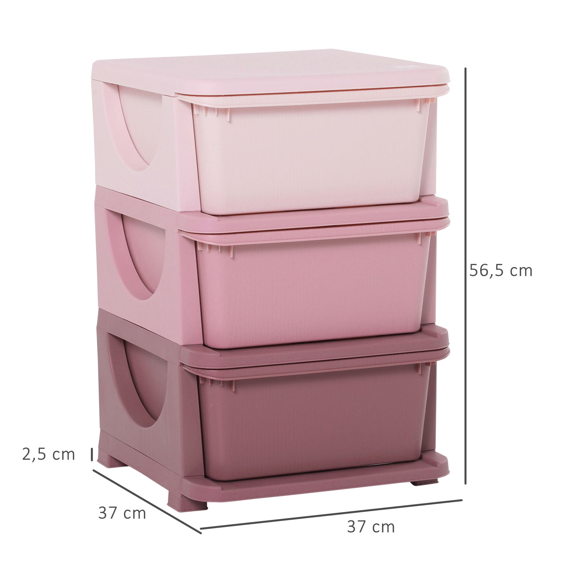Nancy's Morley Ladekast - Lade Organizer - Speelgoed Organizer - Roze - ± 35 x 35 x 55 cm