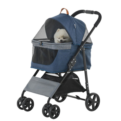 Nancy's 101 Ponds 2-in-1 Hondenbuggy Transport - Blauw, Zwart - Staal, Oxford, Stof - 29,92 cm x 20,07 cm x 39,76 cm