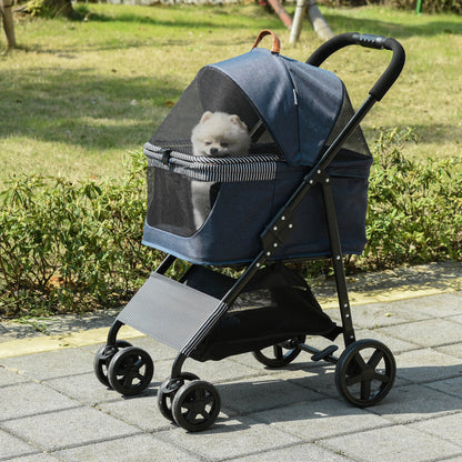 Nancy's 101 Ponds 2-in-1 Hondenbuggy Transport - Blauw, Zwart - Staal, Oxford, Stof - 29,92 cm x 20,07 cm x 39,76 cm