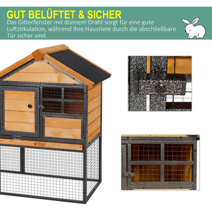 Nancy's Aaron Lake Rabbit Hutch - Geel, Zwart - Firwood, Metaal - cm x 48,03 cm x 36,22 cm
