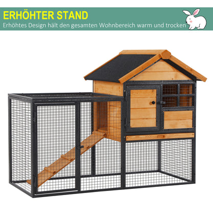 Nancy's Aaron Lake Rabbit Hutch - Geel, Zwart - Firwood, Metaal - cm x 48,03 cm x 36,22 cm