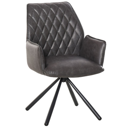 Nancy's Abbotsford Eetkamerstoel 360 ° - Grijs - Kunstleer, Staal - 22,44 cm x 24,01 cm x 34,05 cm