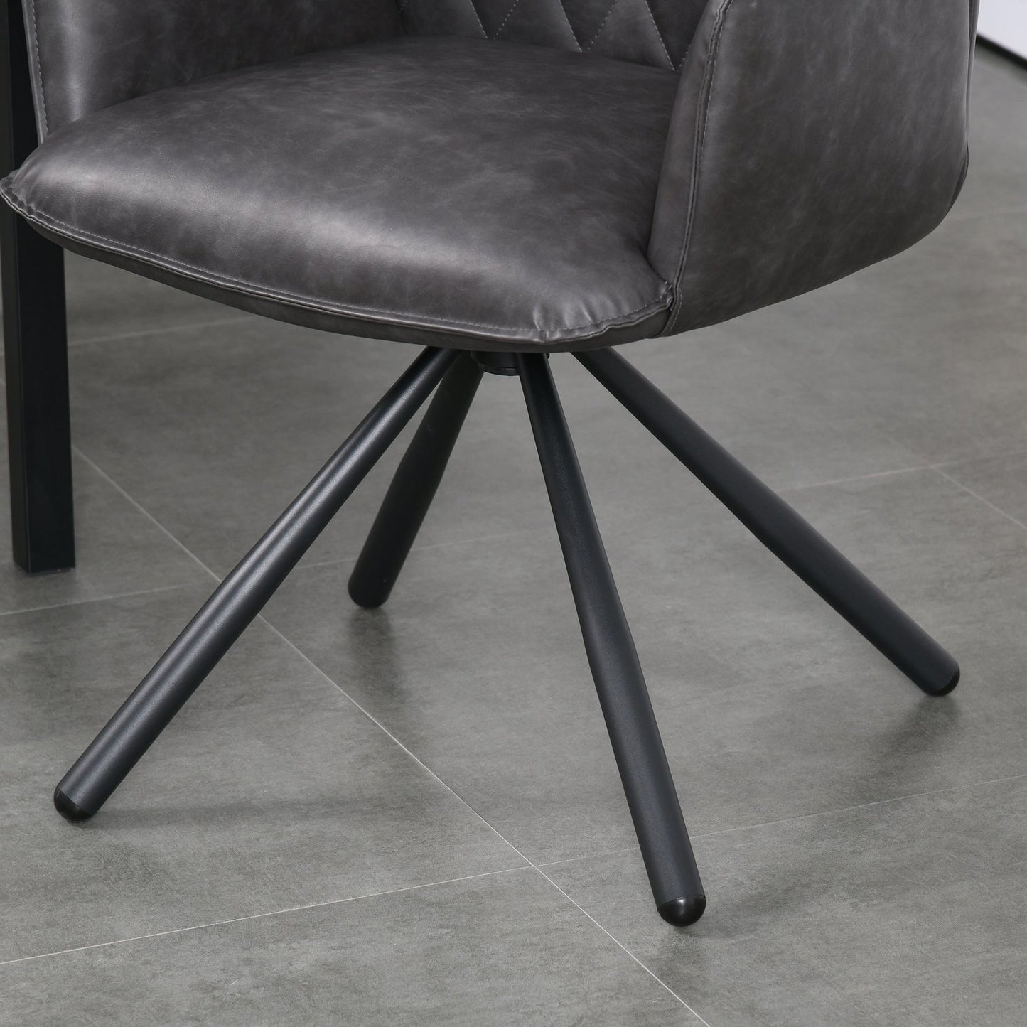 Nancy's Abbotsford Eetkamerstoel 360 ° - Grijs - Kunstleer, Staal - 22,44 cm x 24,01 cm x 34,05 cm