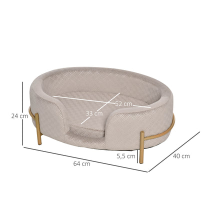 Nancy's Actinolite Dierenbank - Grijs - Fluweel, Schuim, Metaal - 25,19 cm x 15,74 cm x 9,44 cm