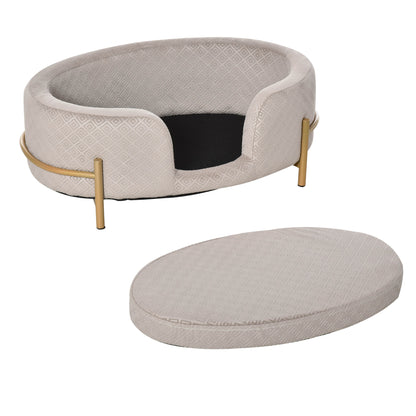 Nancy's Actinolite Dierenbank - Grijs - Fluweel, Schuim, Metaal - 25,19 cm x 15,74 cm x 9,44 cm