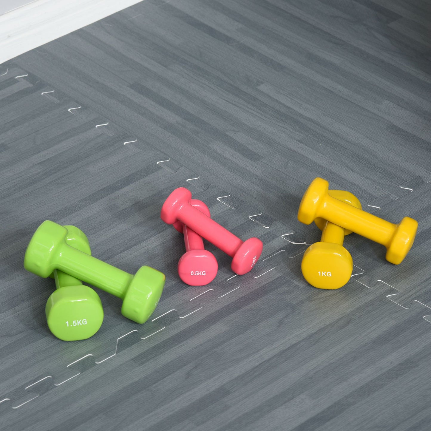 Nancy's Adams Head Halterset met koffer Draagbaar 2 x 0,5 kg, 2 x 1 kg, 2 x 1,5 kg Halterset 6 stuks Staal Gekleurd