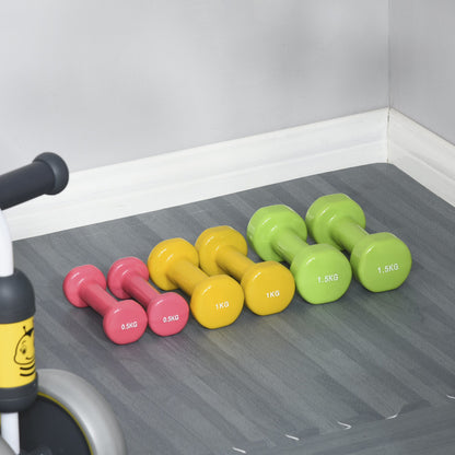 Nancy's Adams Head Halterset met koffer Draagbaar 2 x 0,5 kg, 2 x 1 kg, 2 x 1,5 kg Halterset 6 stuks Staal Gekleurd