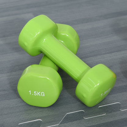 Nancy's Adams Head Halterset met koffer Draagbaar 2 x 0,5 kg, 2 x 1 kg, 2 x 1,5 kg Halterset 6 stuks Staal Gekleurd