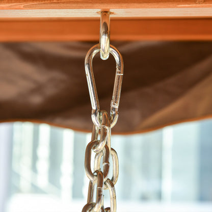 Nancy's Adams Hill Wooden Porch Swing - Naturel, Bruin - Spar Hout, Oxford Stof, Metaal - 92,51 cm x 51,18 cm x 70,86 cm