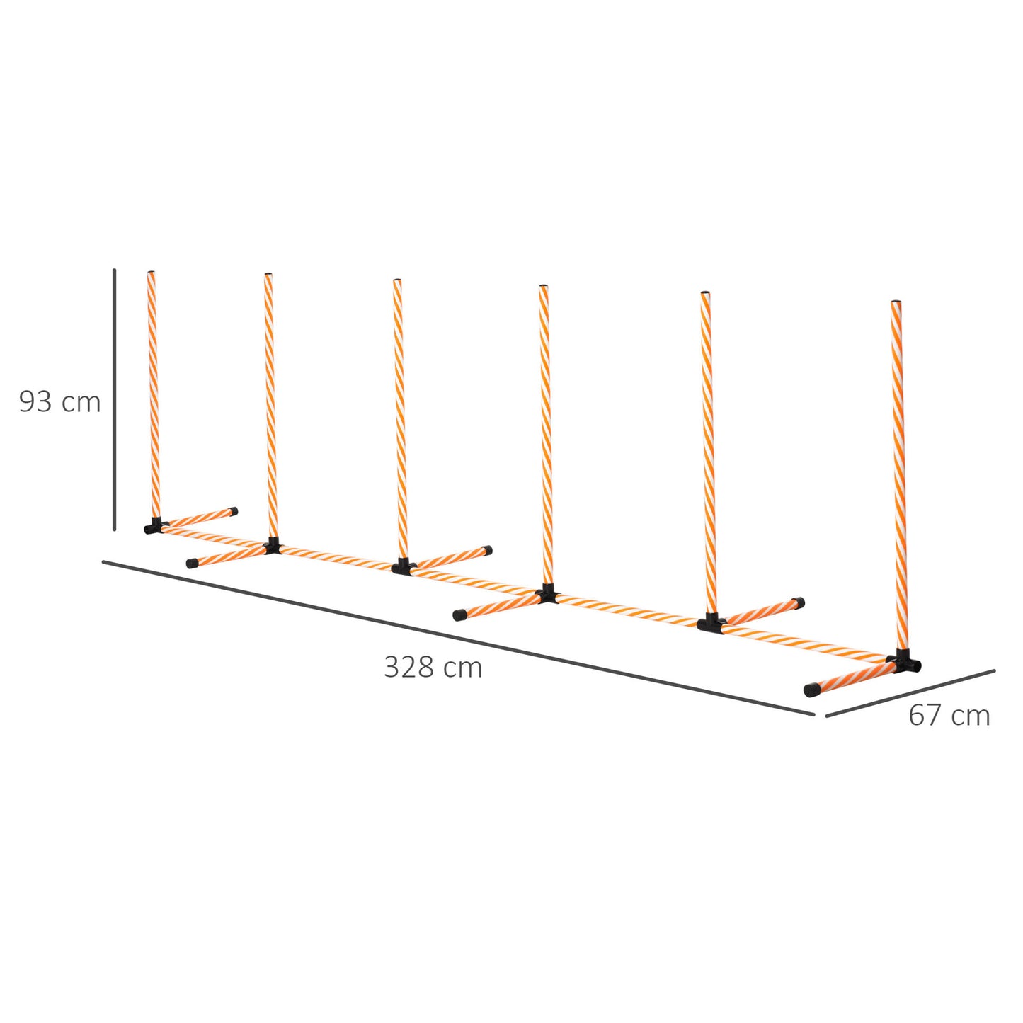 Nancy's Advance Dog Agility Set Training - Oranje, Wit - Pe, Pvc, Abs - 129,13 cm x 26,37 cm x 36,61 cm