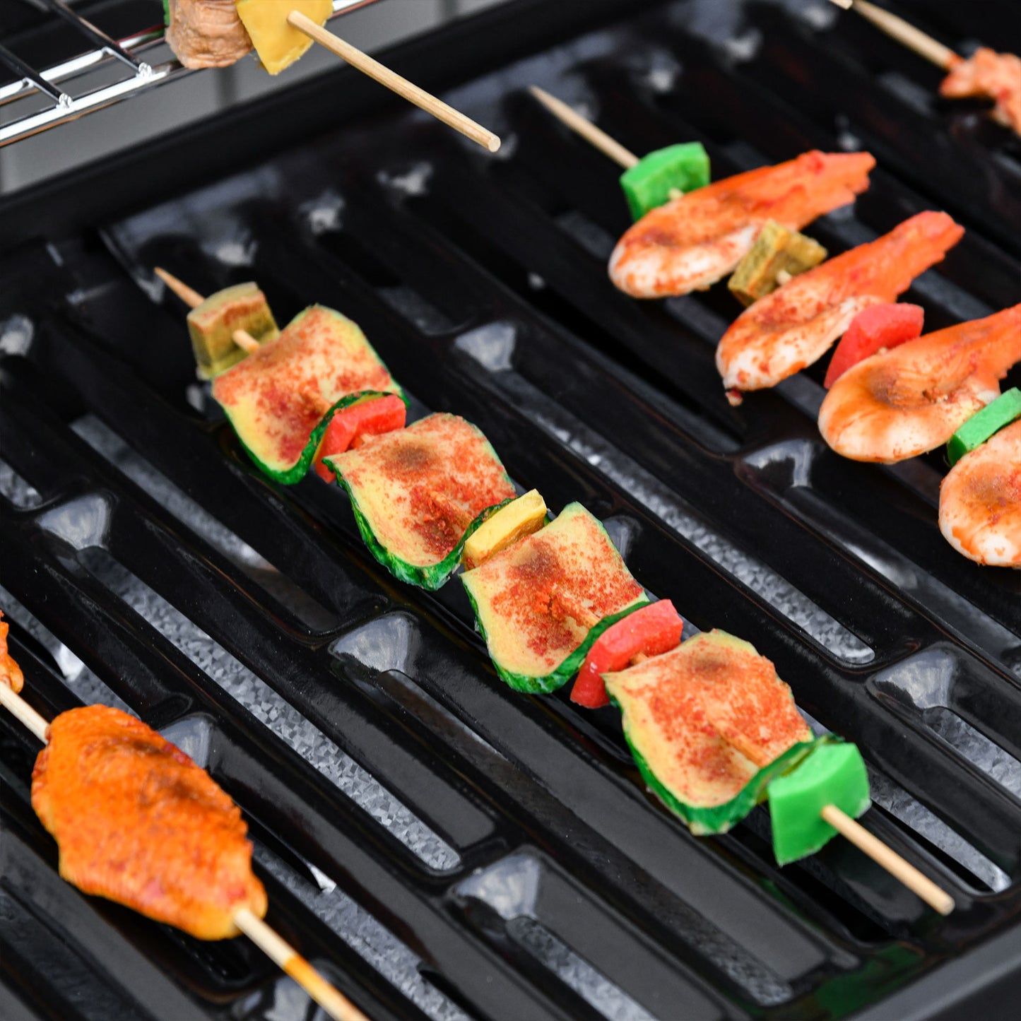 Nancy's Afton Barbecue met 7 branders en multifunctionele kast - Grill - BBQ - Zwart - Staal