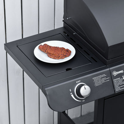 Nancy's Afton BBQ Grill Cart met 7 branders en multifunctionele kast - Zwart - Metaal - 53,14 cm x 19,68 cm x 39,37 cm