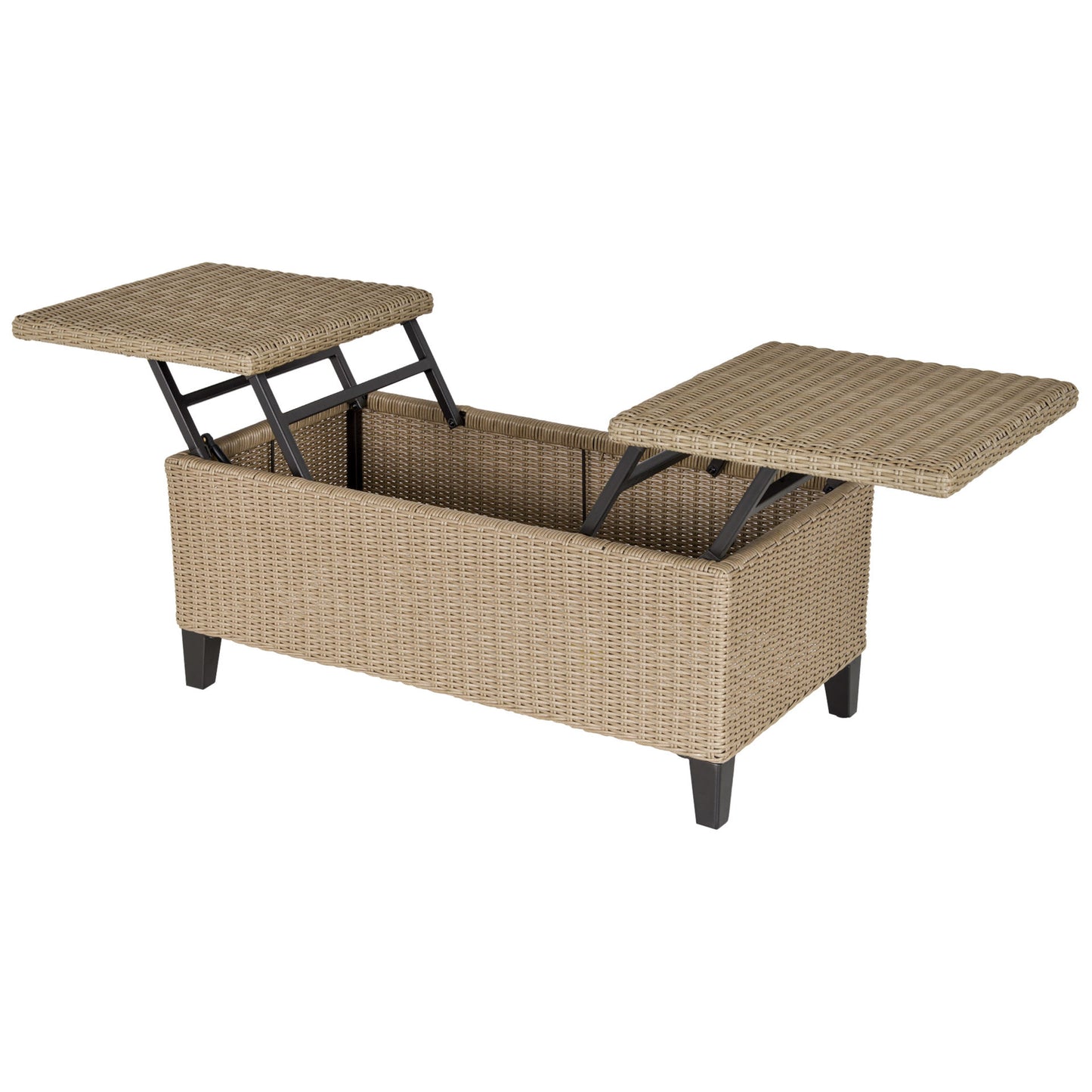 Nancy's Afton Road Polyrattan Side Uitschuifbare Tafel - Tuintafel - Kaki - Rotan