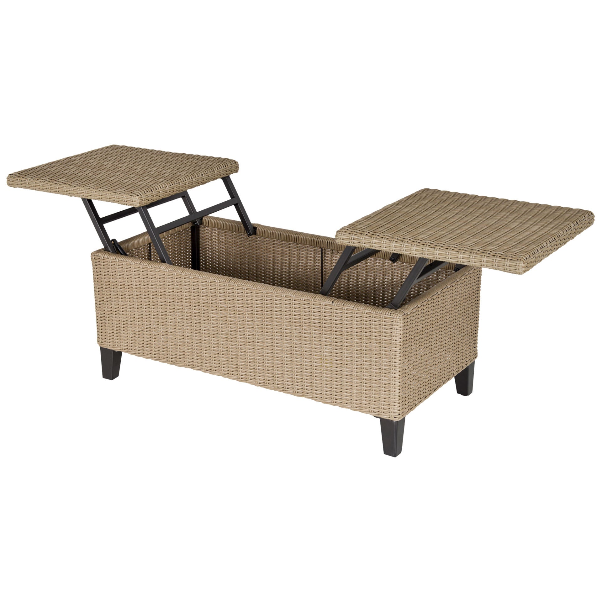 Nancy's Afton Road Polyrattan Side Uitschuifbare Tafel - Tuintafel - Kaki - Rotan
