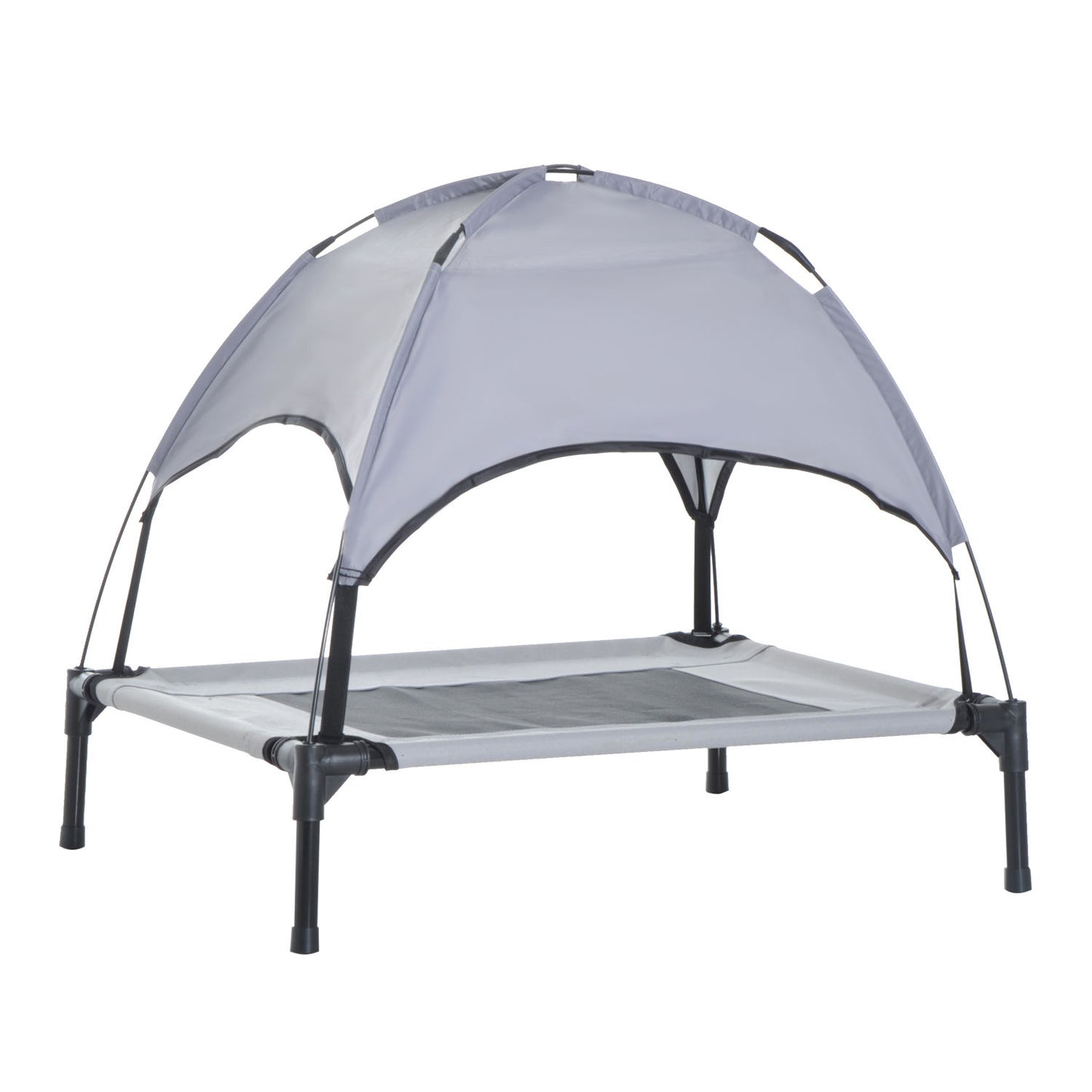 Nancy's Ajax Rock Pet Bed met Luifel - Grijs, Zwart - Metaal, Oxford, Mesh - 24,02 cm x 18,11 cm x 24,02 cm