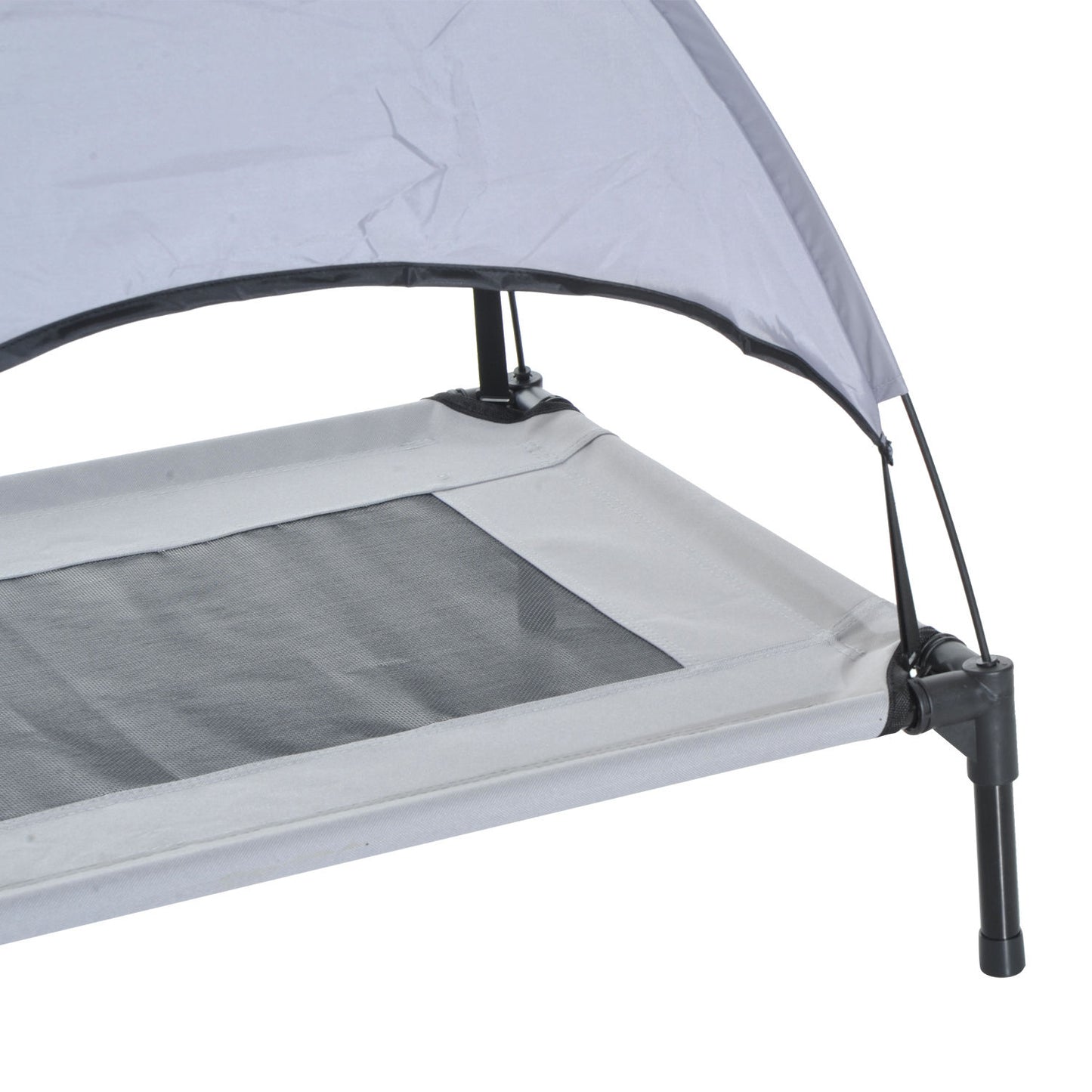 Nancy's Ajax Rock Pet Bed met Luifel - Grijs, Zwart - Metaal, Oxford, Mesh - 24,02 cm x 18,11 cm x 24,02 cm
