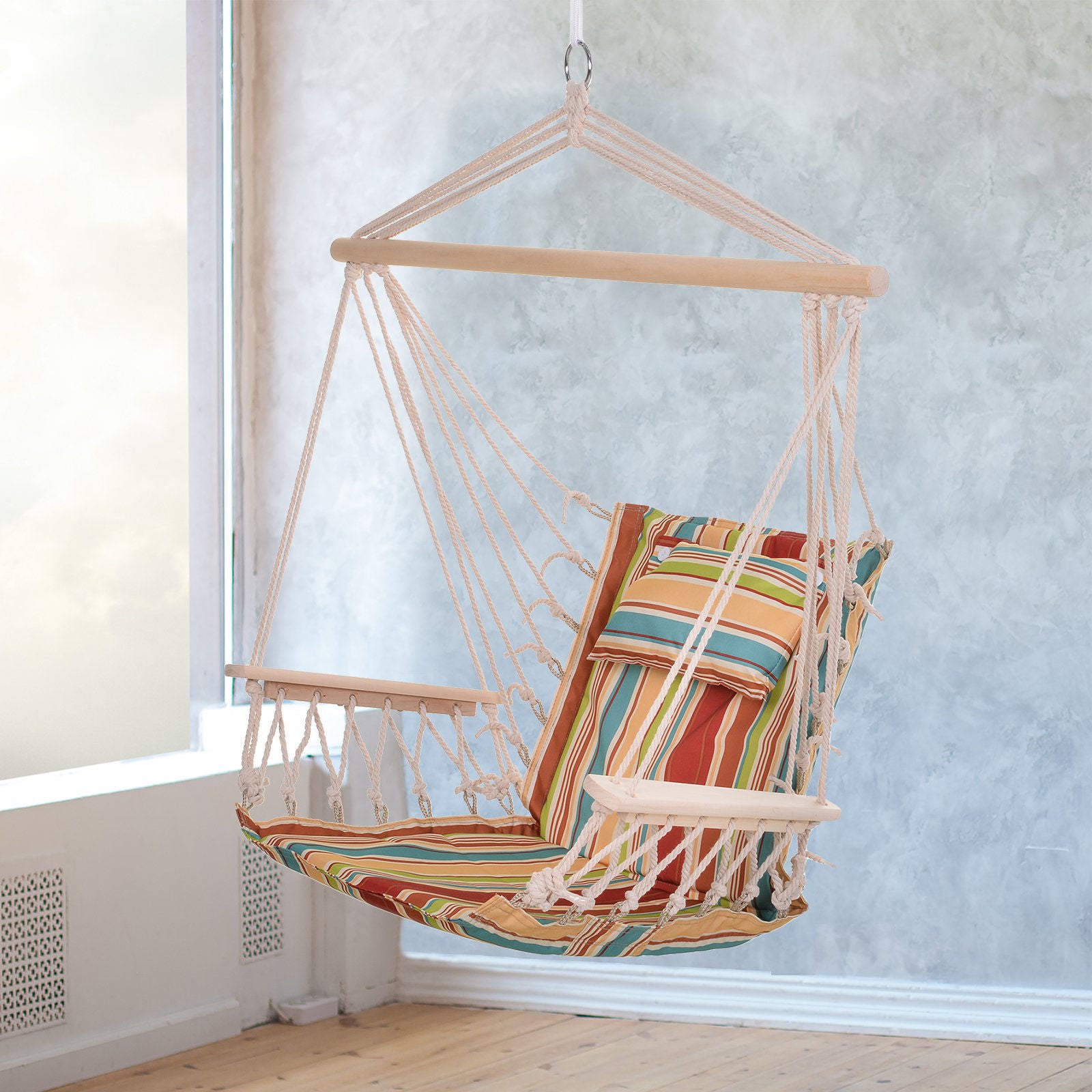 Nancy's Alf Lake Hanging Chair With Cushion - Multicolored - Polyester